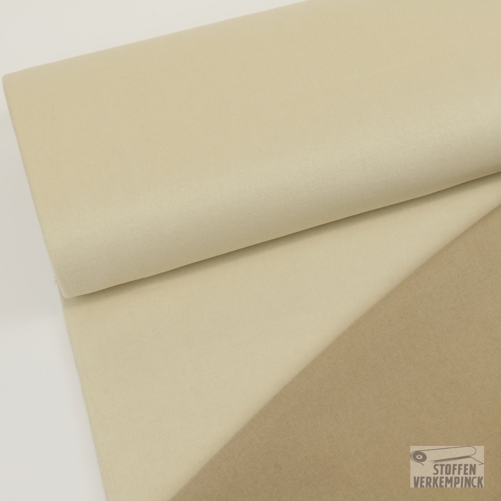 Mantelstof Doubles Faces Ecru/Beige