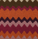 Dikke Jersey Zigzag Bordeaux/Kaki/Orange