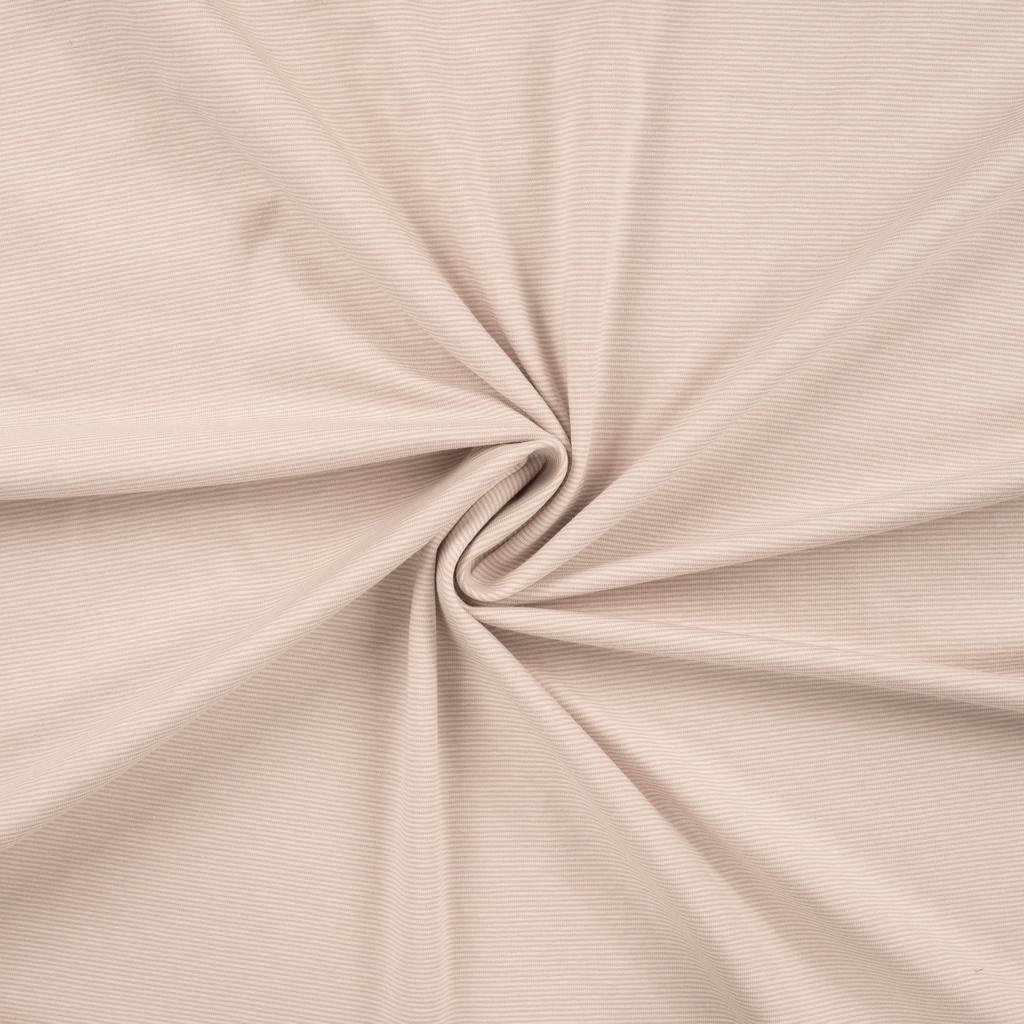 Jersey Katoen Yd Stripe Small Sand/White
