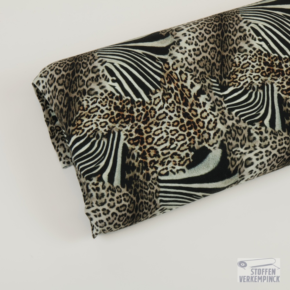 Jersey Viscose Digital Animal Zebra/Cheetah