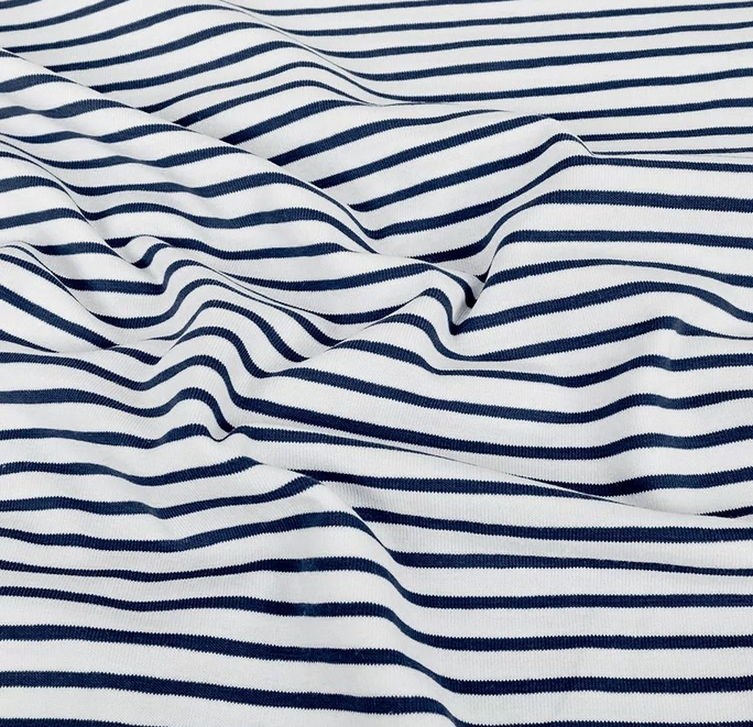 Jersey Katoen Yd Stripe Navy