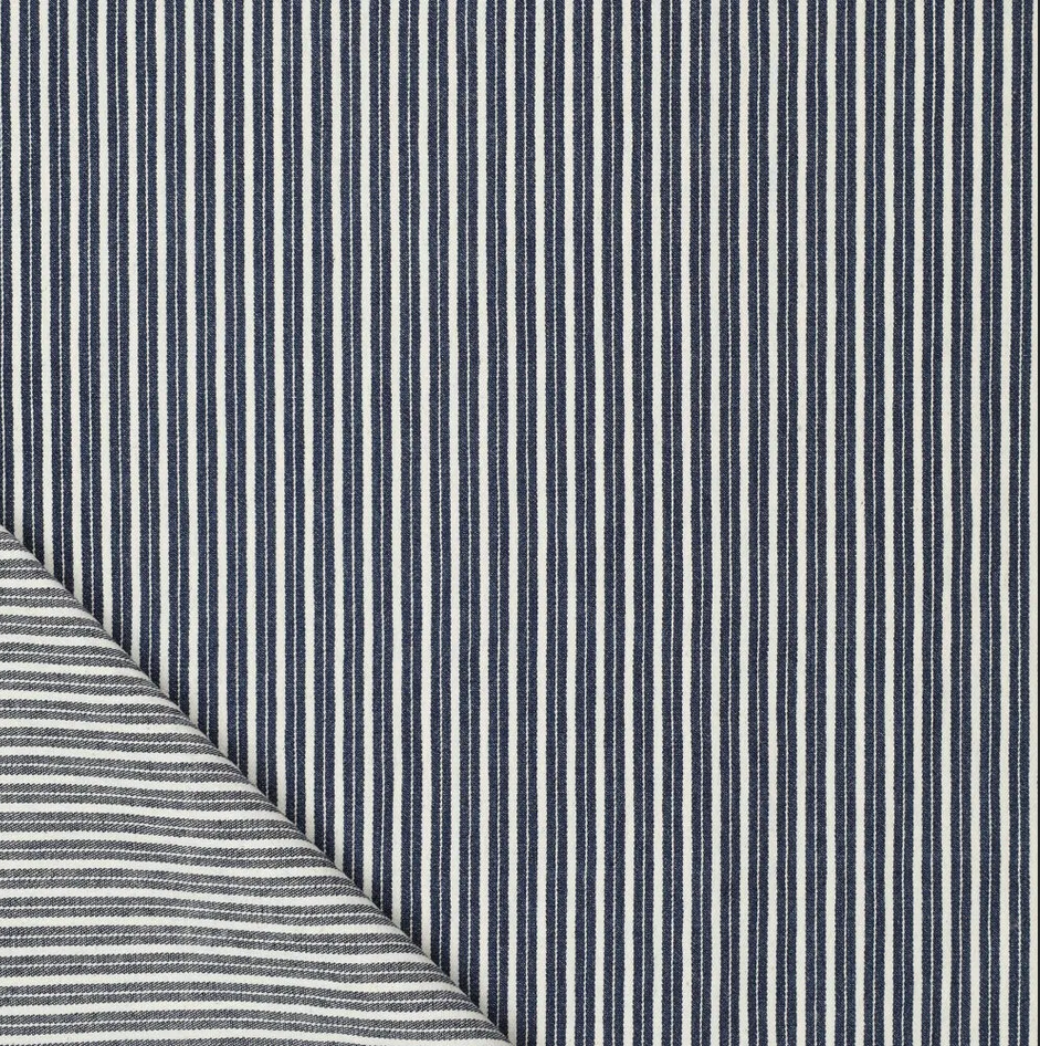 Unregular Denim Stripe Dark Blue