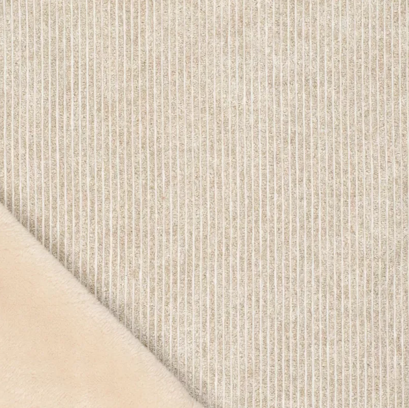 Ribvelour Frosty met Teddy Cofur Light Beige