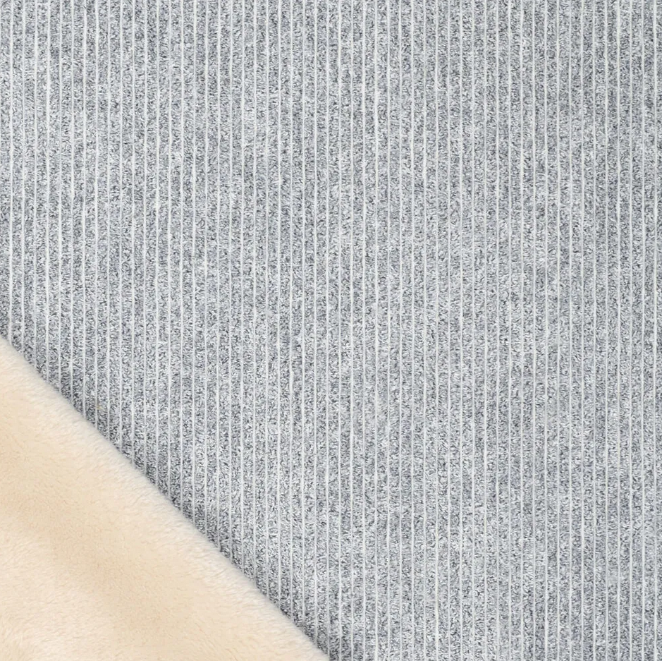 Ribvelour Frosty met Teddy Cofur Light Denimblue