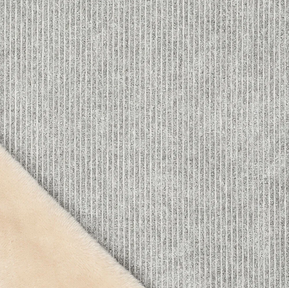 Ribvelour Frosty met Teddy Cofur Light Grey