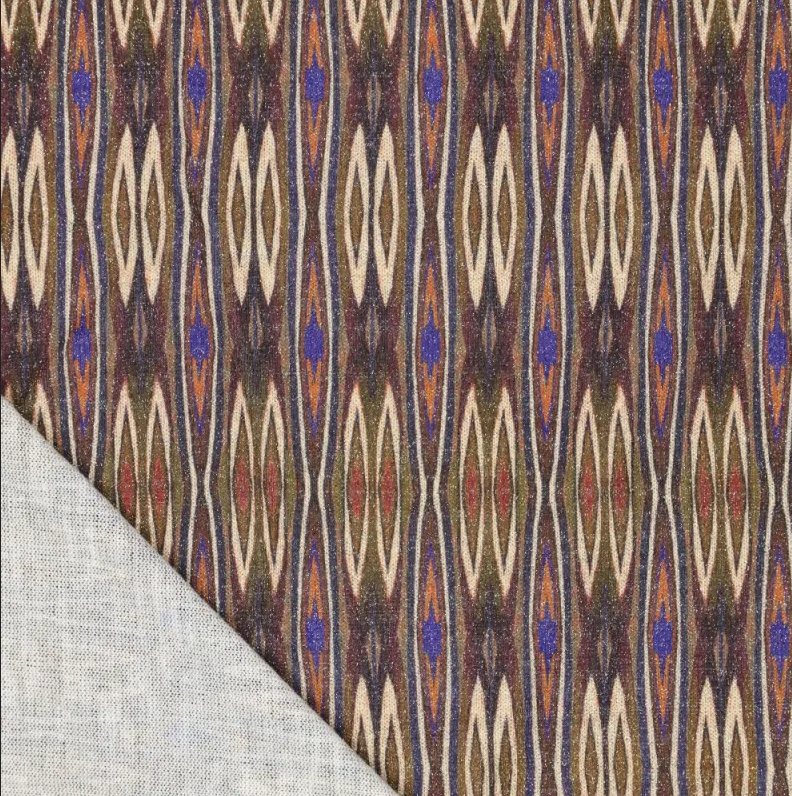 Jersey Digiprint Stretched Diamonds Lurex Brown