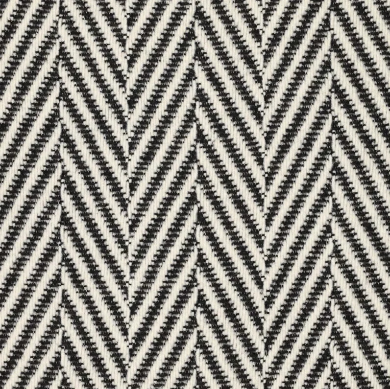 Mantelstof Recycled Woolblend Chevron Black