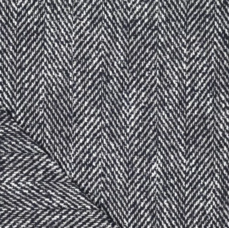 Mantelstof Recycled Woolblend Harvey - Dark Navy