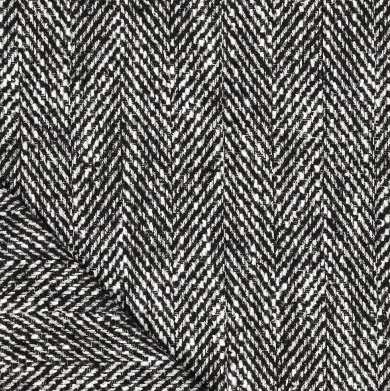 Mantelstof Recycled Woolblend Harvey - Black