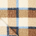 Bouclé Mantelstof Check Beige/Blue