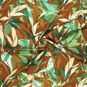 Heavy Viscose Satin Stretch Breeze Stems Green 