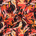 Heavy Viscose Satin Stretch Breeze Stems Red
