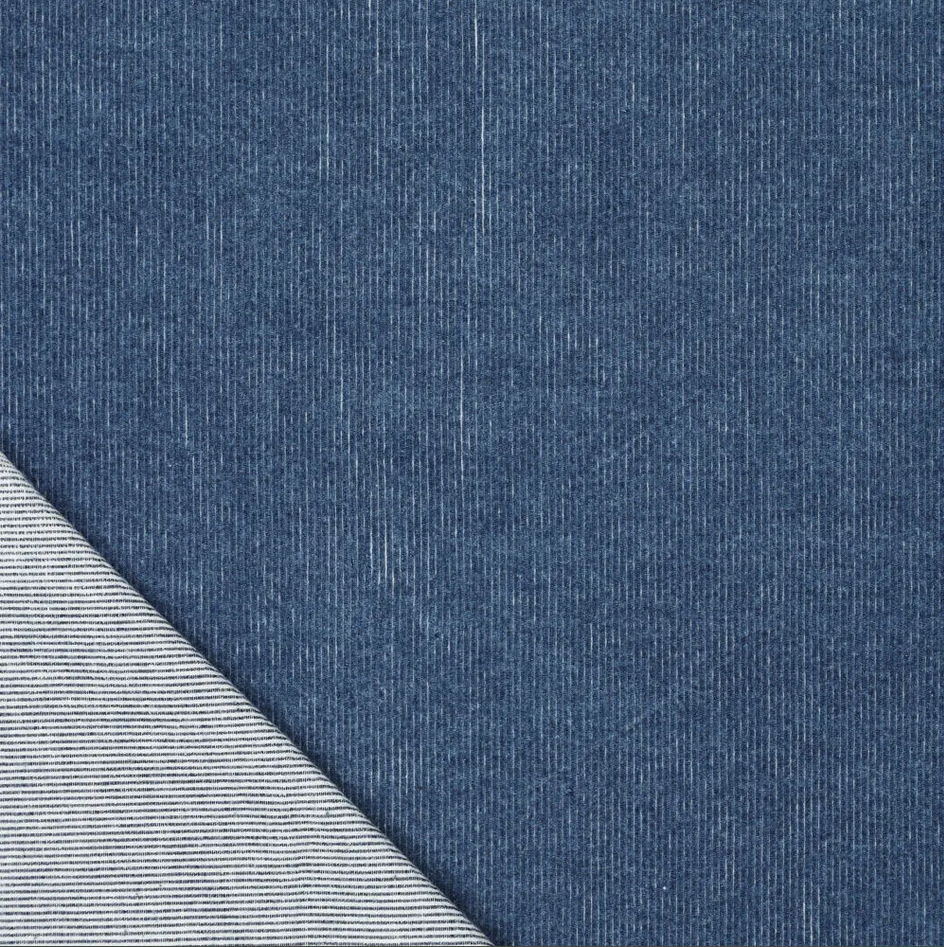 Stretch Indigo Corduroy Washed Mid Blue