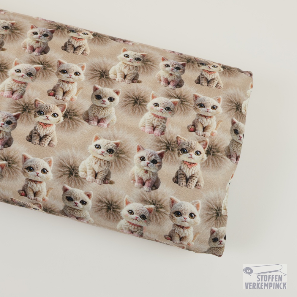 French Terry digital 3D Kitty Cats