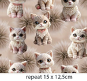 French Terry digital 3D Kitty Cats