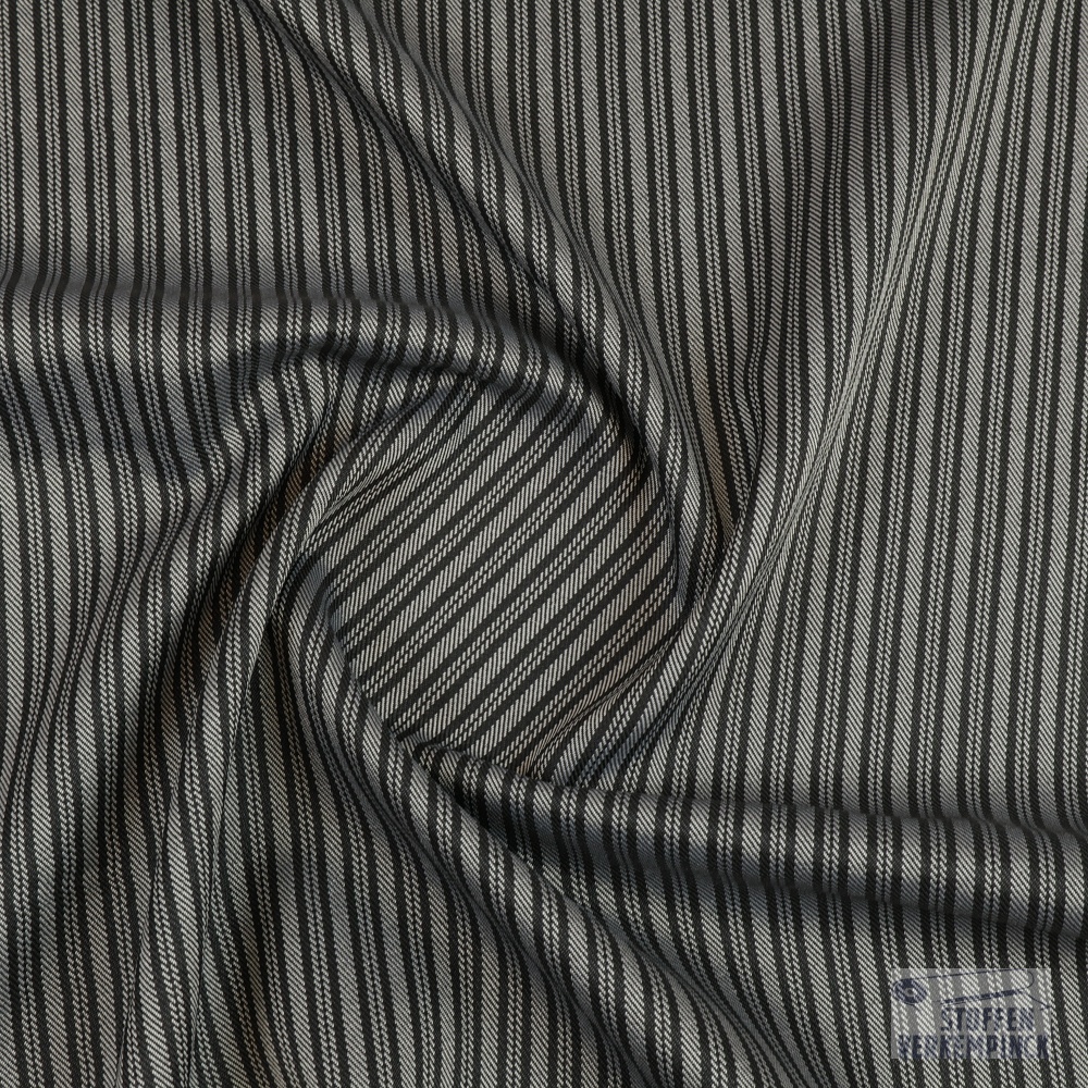 Polyester Twill Chester-Stripe Black/grey