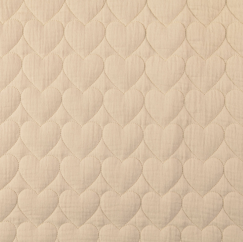 Matelassé Tetra Broderie Heart Sand