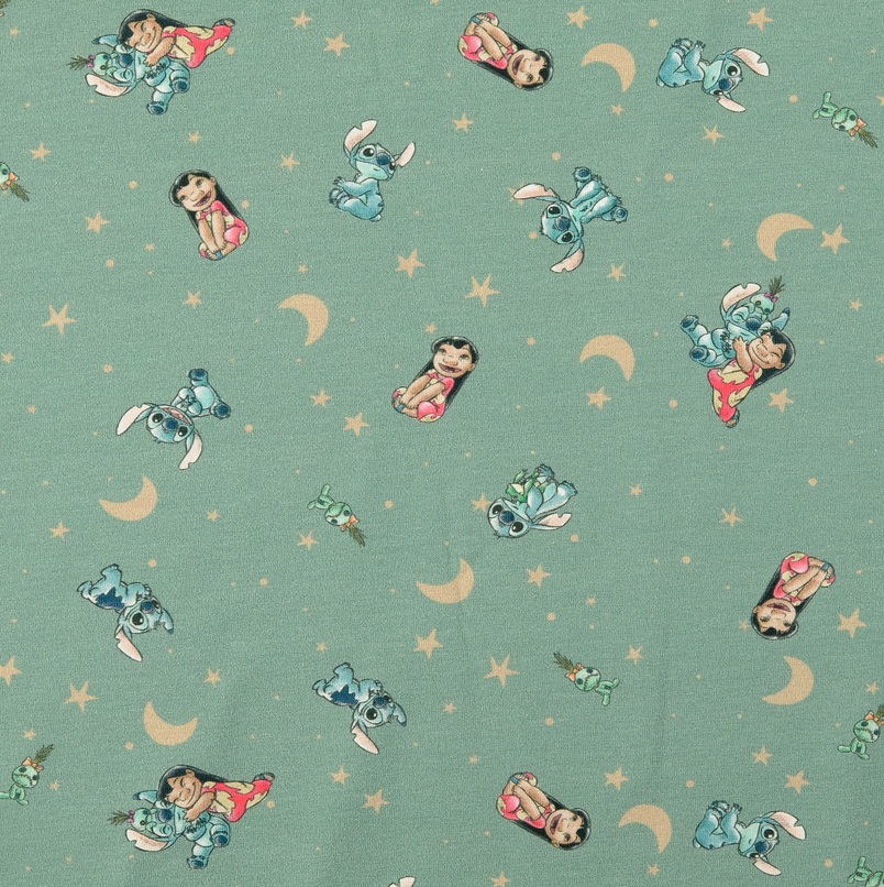 Jersey Digital Print Lilo & Stitch Soft Green