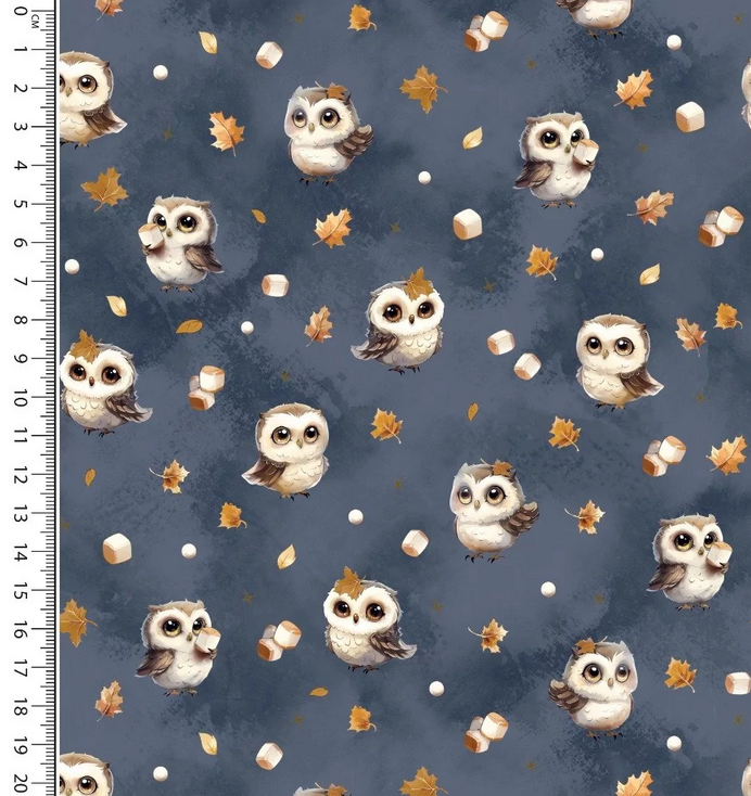 Alpenfleece Digital Owl Jeansblue