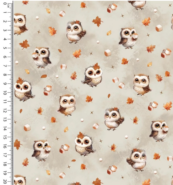 Alpenfleece Digital Owl Light Beige