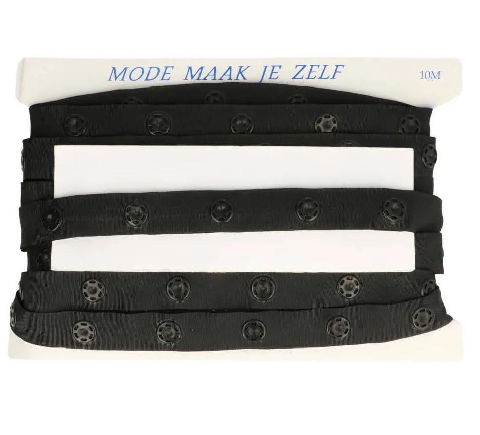 Drukkertjes band 25mm Zwart