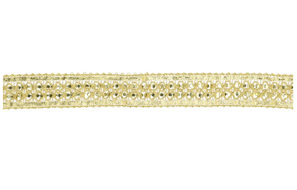 Band met pailletten licht goud -95595