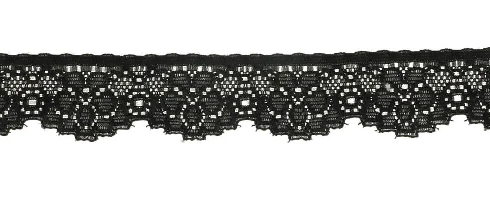 Nylon stretch kant 25mm - zwart