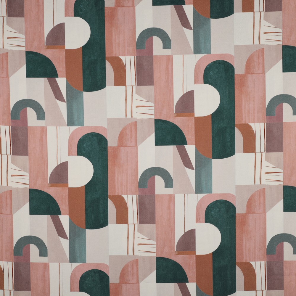 Canvas Digital Geometric Green/Rose