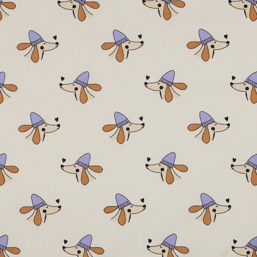 Fine Popeline Dogs Ecru