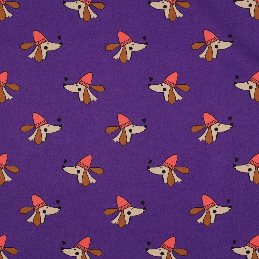 Fine Popeline Dogs Purple