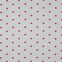 Fine Popeline Red Hearts - White