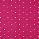 Fine Popeline White Hearts - Fuchsia
