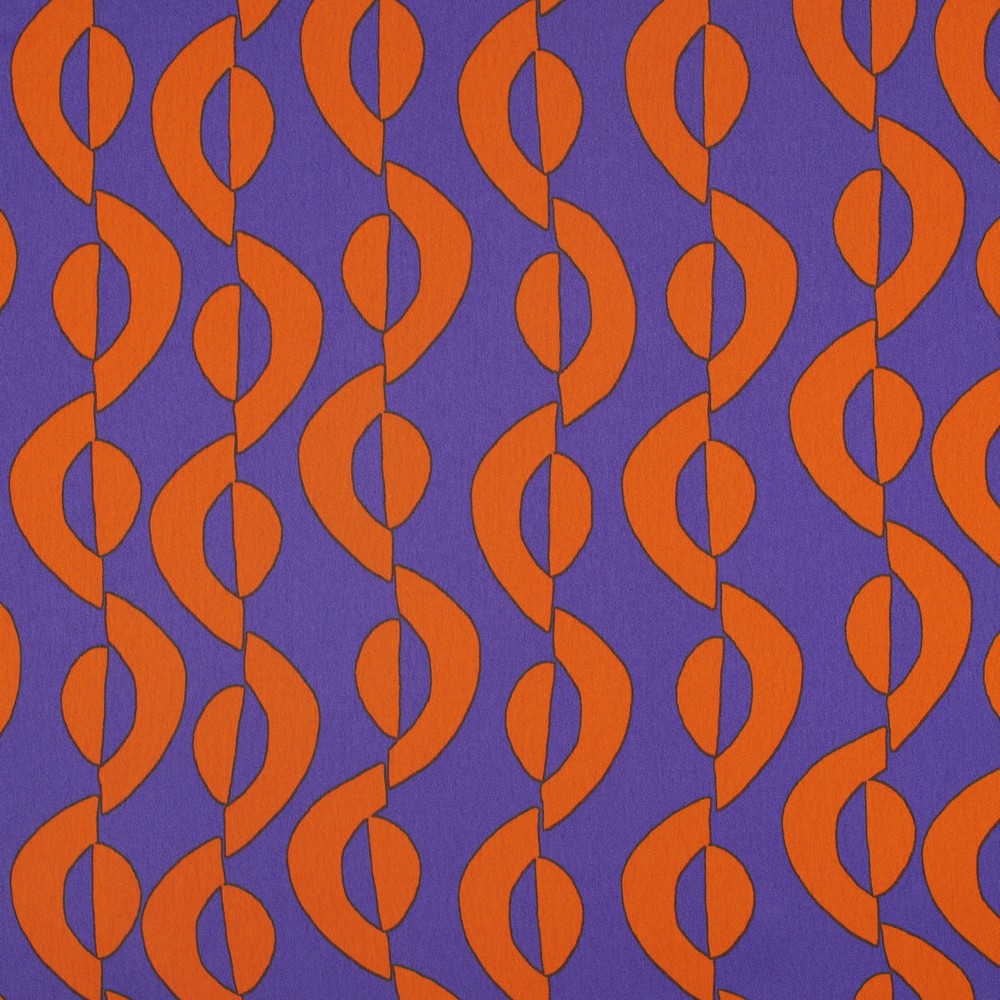 Royal Micro Satin Geometric Purple/Orange
