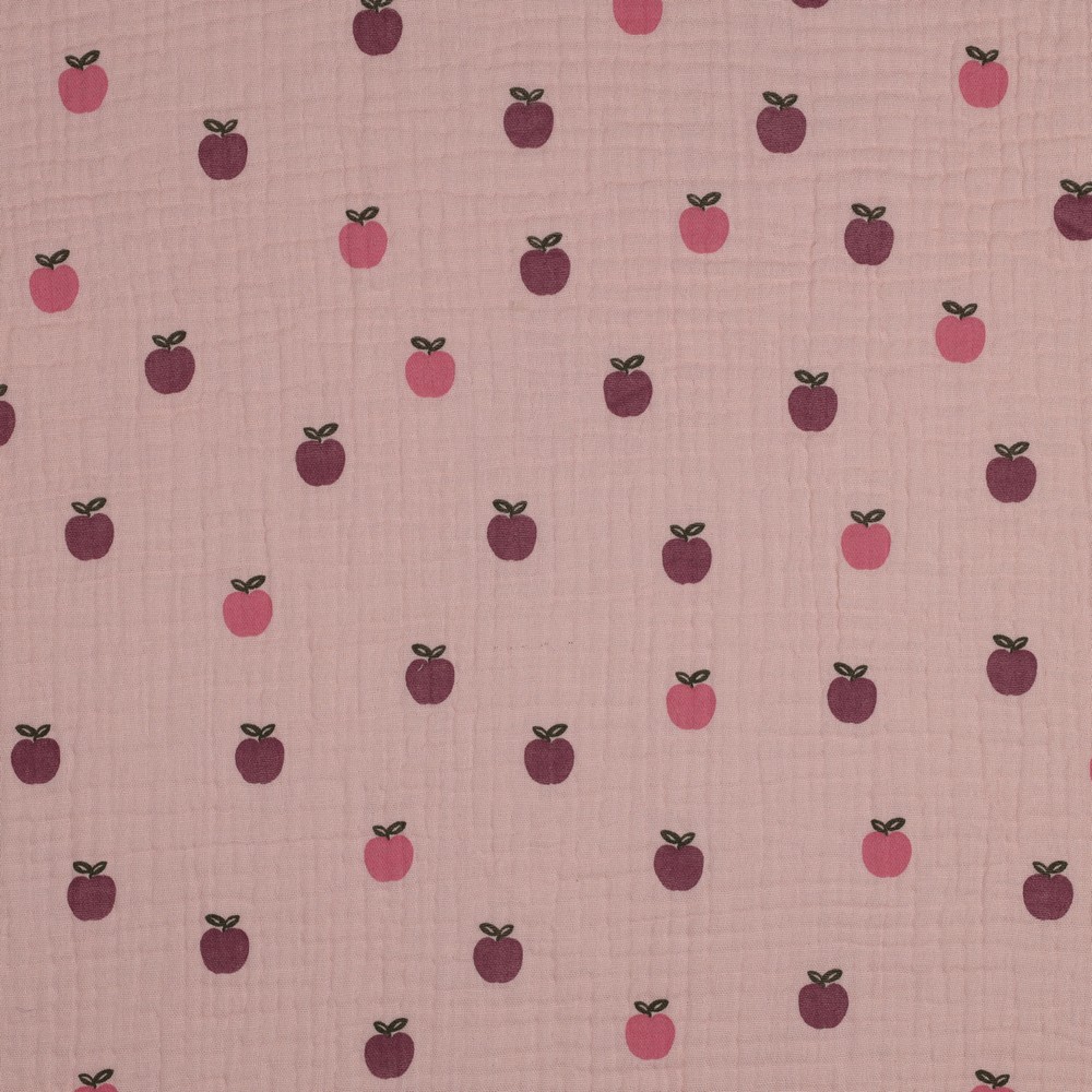 Double Gauze Apples - Rose