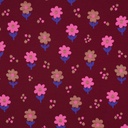 Jersey Glitter Flowers Bordeaux