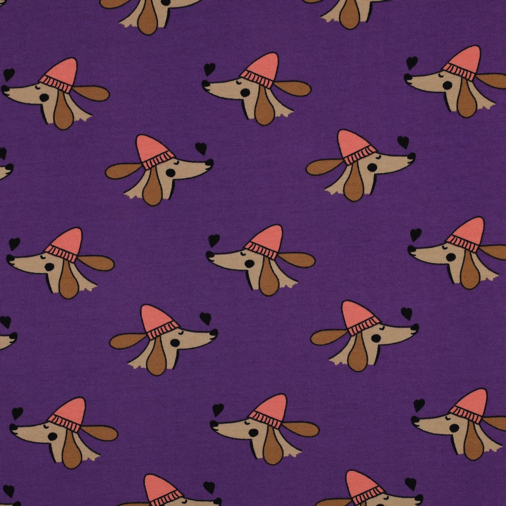 French Terry Dogs Purple