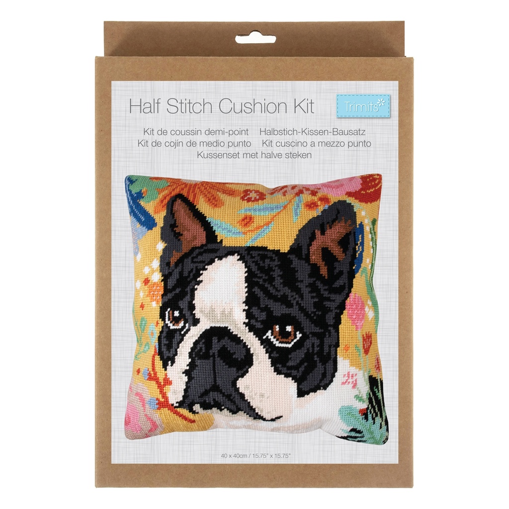 Kussenset met halve steken 40cm x 40cm : Hond