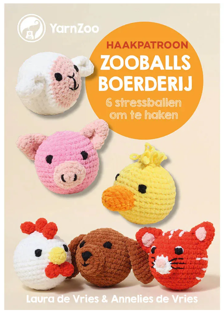 BOEK Haakboek Zooballs Boerderij stressbal - L. de Vries