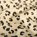 Ribvelours Print Leopard Licht Beige
