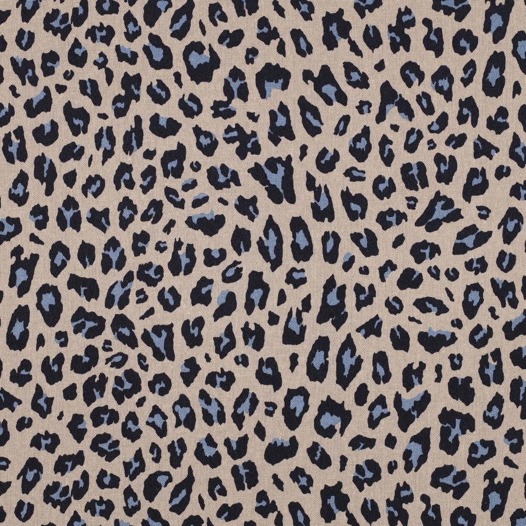 Linnen Viscose Animal Skin Camel/Blue