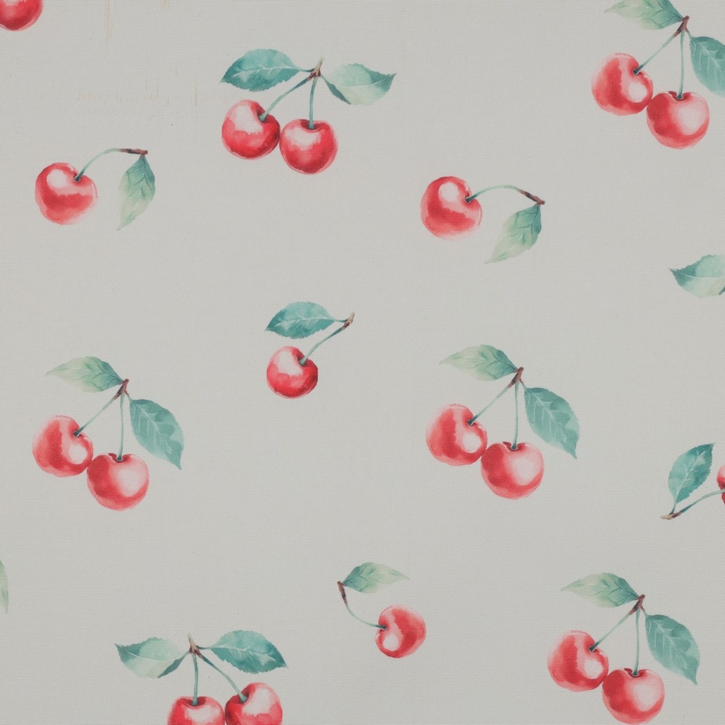 Tablecloth Digital Waterproof Cherries White