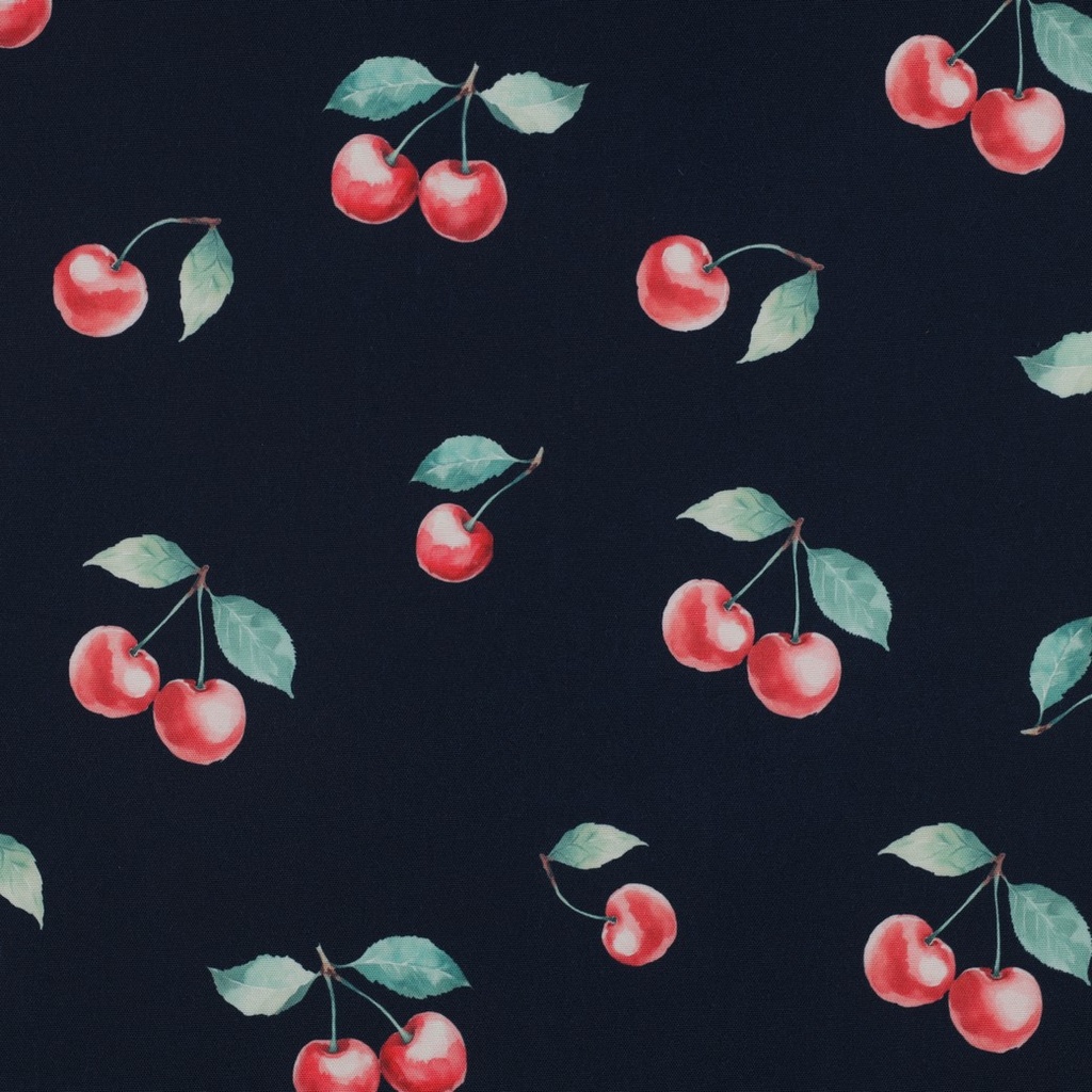 Tablecloth Digital Waterproof Cherries Navy