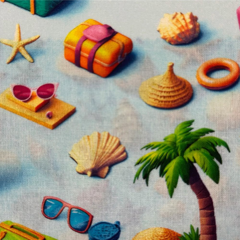 Katoen Digital "Beach" Light Blue