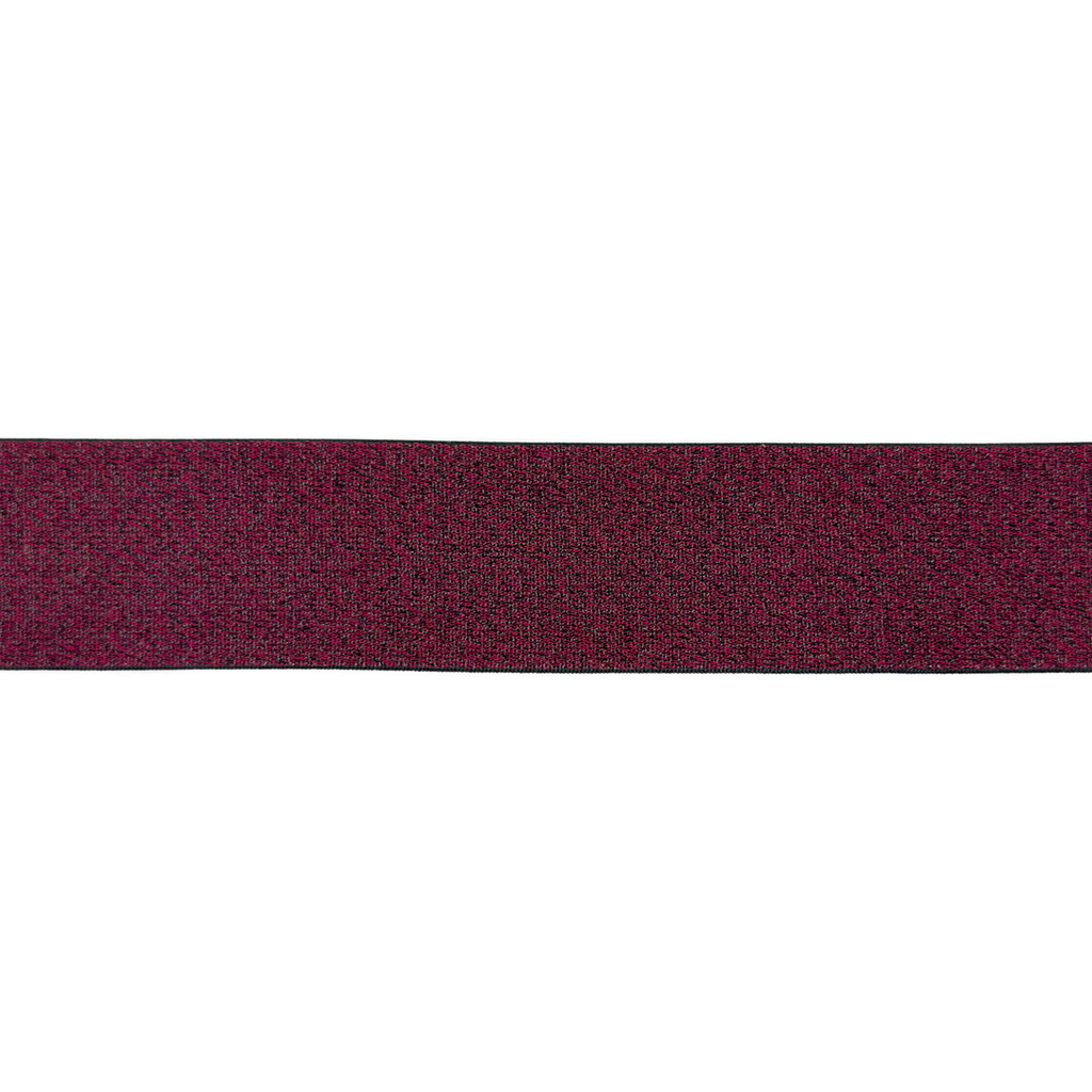 Elastiek Colour Line Glitter uni 40mm - Bordeaux