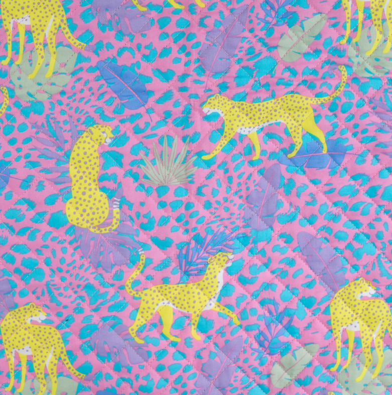 Enjoy Quilted Cotton Animal Pink/Yellow