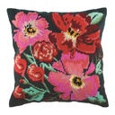 Borduurpakket Kussen 40cm x 40cm Geschilderde bloemen incl kussenrug met rits   