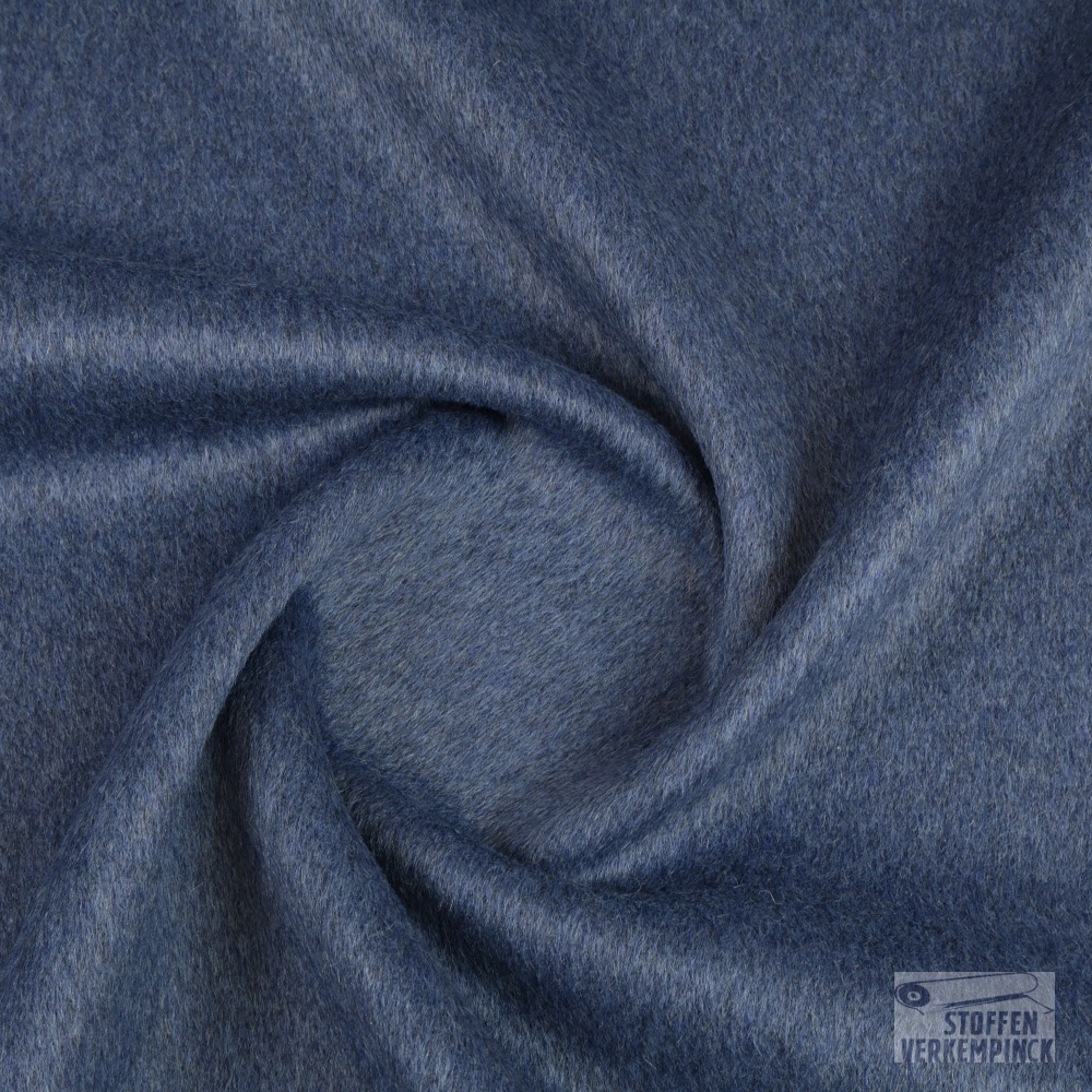 Mantelstof Doubles Faces Denimblue/Grey