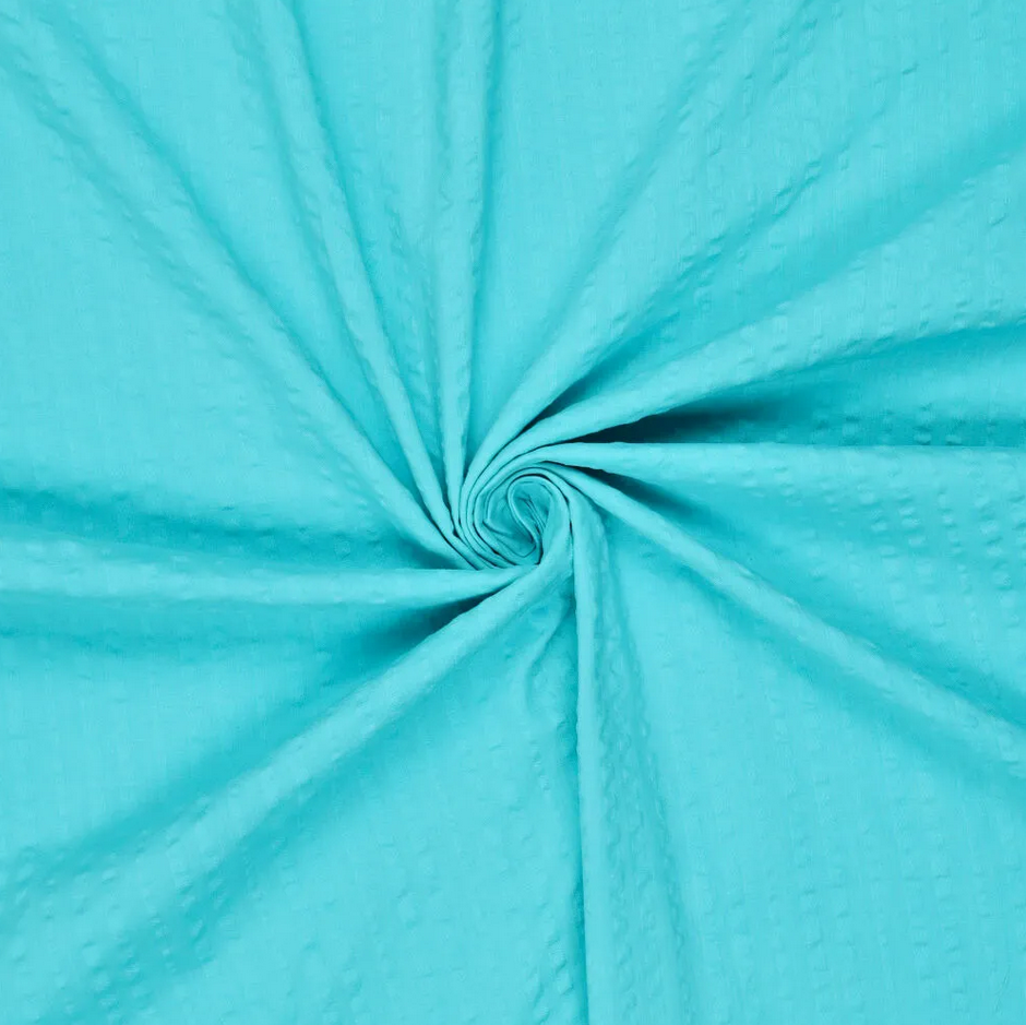 Seersucker Chalk Cotton Azuur