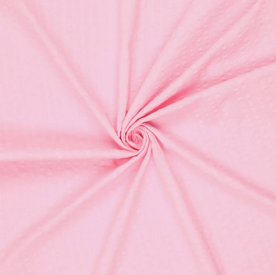 Seersucker Chalk Cotton Rose