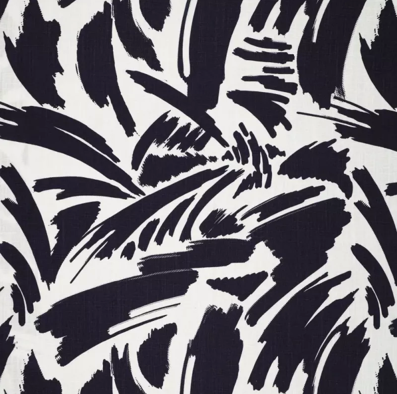 Viscose Linnen Lisa Leaves Navy 